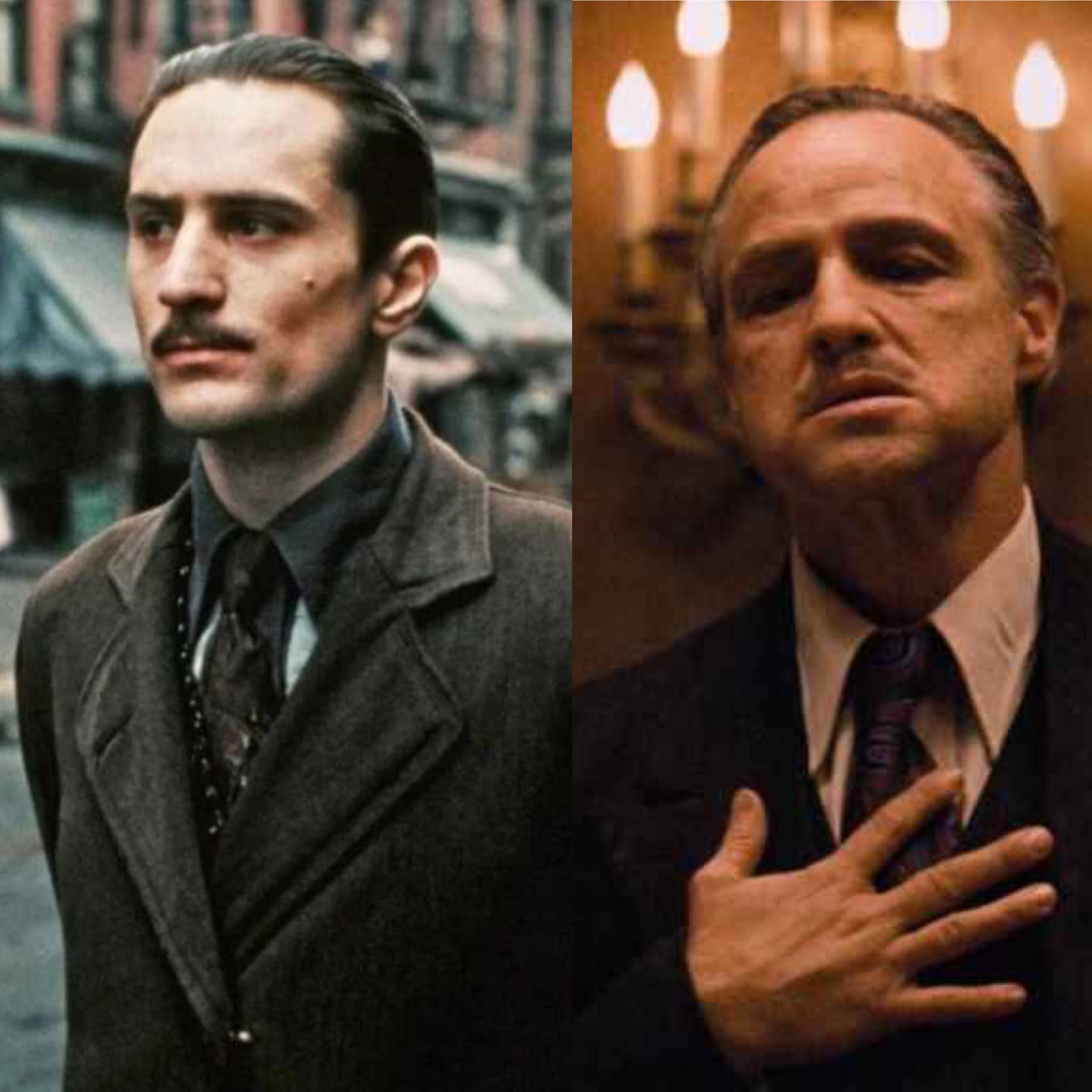 Robert de Niro y Marlon Brando ganaron el Oscar por interpretar a Vito Corleone en El Padrino II y El Padrino.