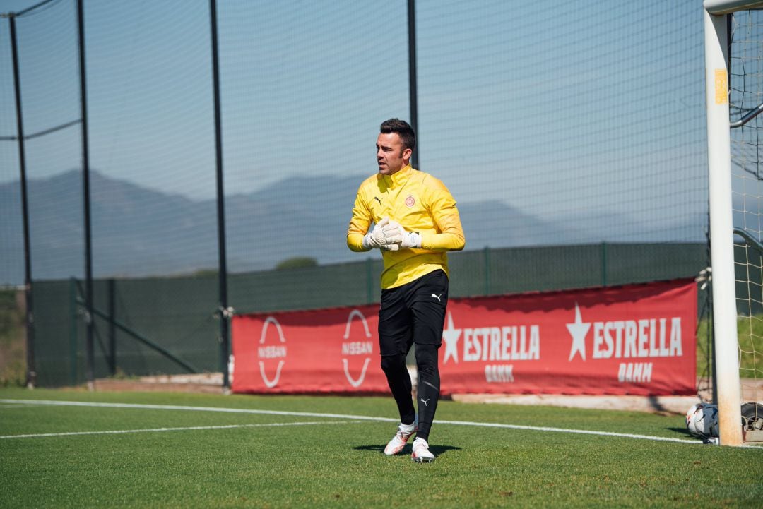 Juan Carlos, durant un entrenament a La Vinya.