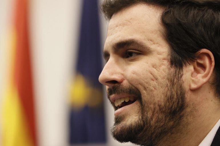 El portavoz de Unidad Popular Izquierda Unida en el Congreso de los Diputados, Alberto Garzón