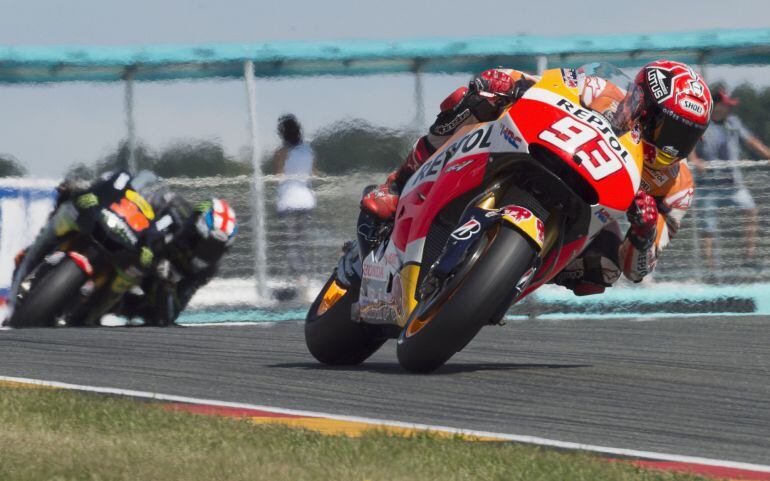 Marc Márquez durante los entrenamientos oficiales en el G.P. de Sachsenring.