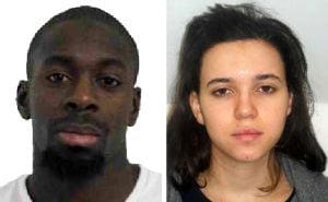 Fotografías distribuidas por la Policía francesa de Amedy Coulibaly y su pareja, Hayat Boumeddien