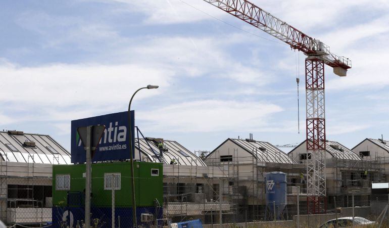 Viviendas en construcción en Valdebebas, Madrid.