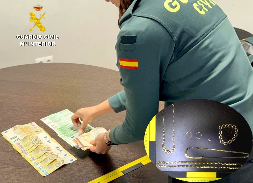 Dinero recuperado por la Guardia Civil