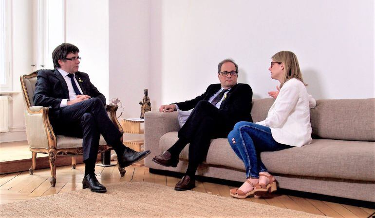 Carles Puigdemont, Quim Torra y Elsa Artadi, en una fotografía de archivo.