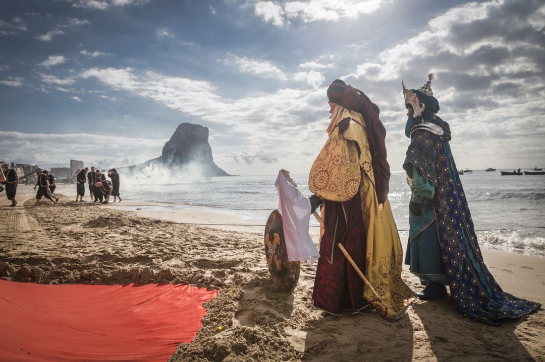 Fiestas de Moros y Cristianos en Calp. Imagen de archivo