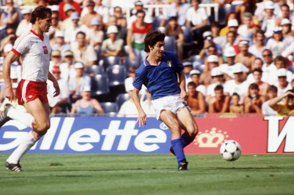 Paolo Rossi, durante un partido del Mundial de España 82.