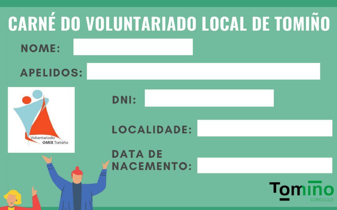 Carnet que tendrán los voluntarios de Tomiño. 