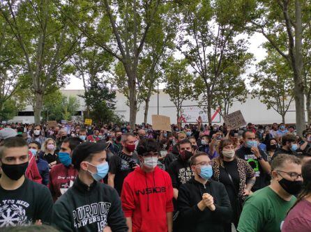 Vecinos de Vallecas protestando.