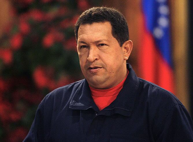 El presidente de Venezuela, Hugo Chávez, durante una conferencia de prensa