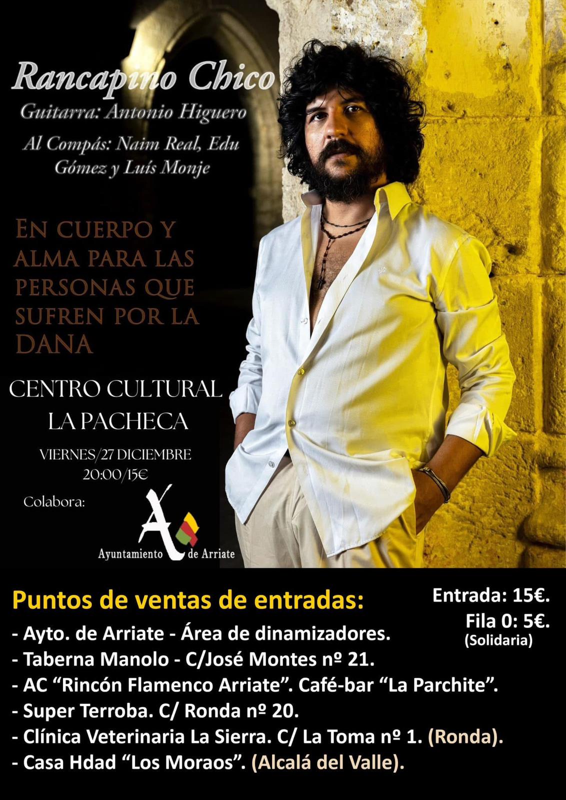 cartel del concierto de Rancapino Chico en Arriate