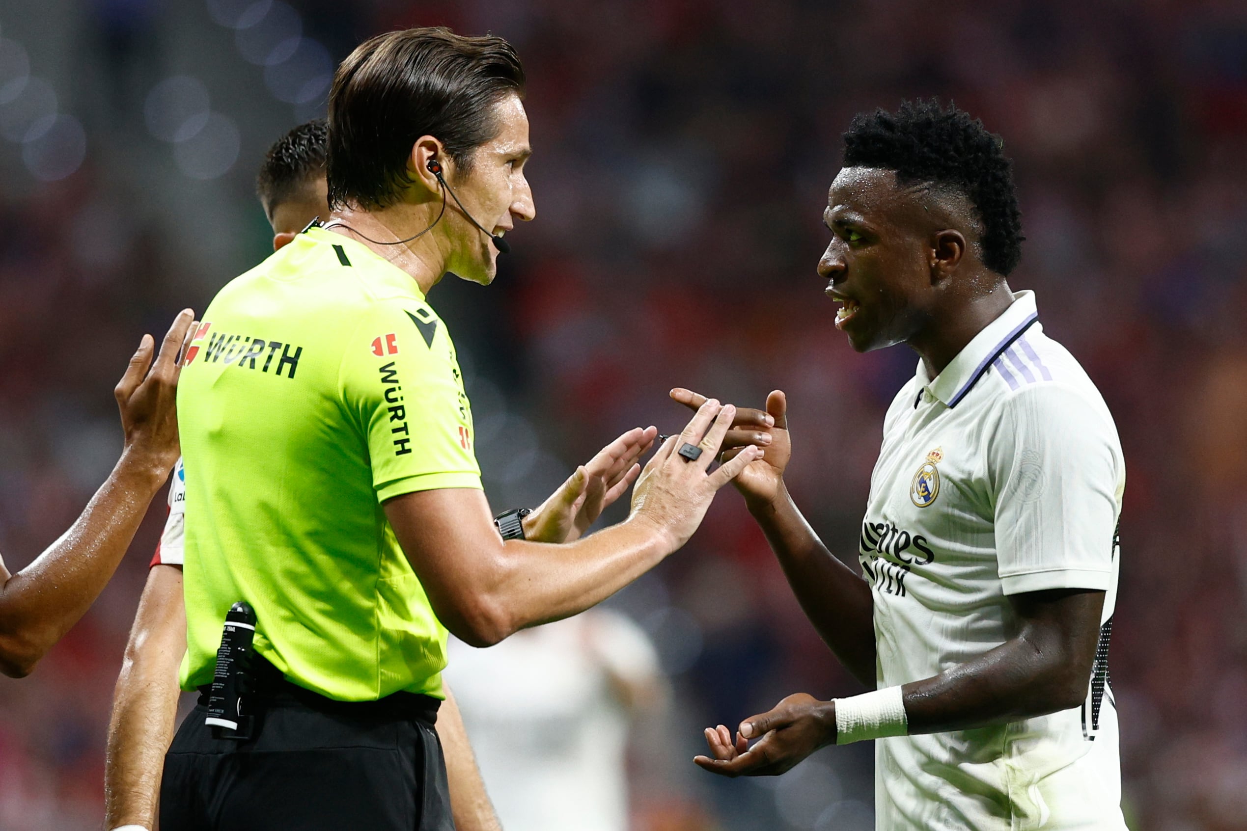 Vinícius Jr, durante el partido contra el Atlético de Madrid en el Metropolitano