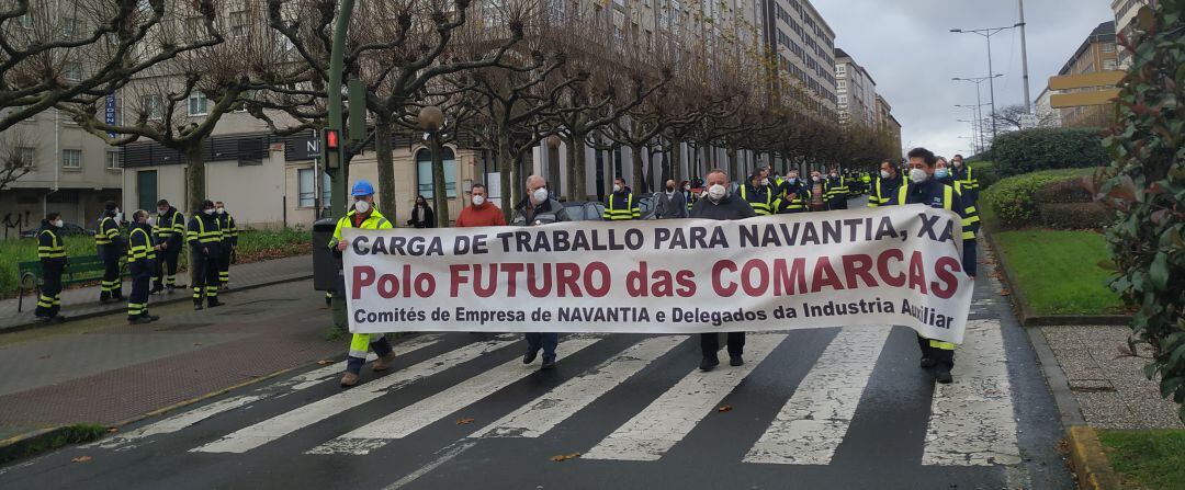 Trabajadores de Navantia por las calles de Ferrol