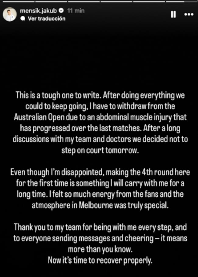 Comunicado de Mensik en RRSS