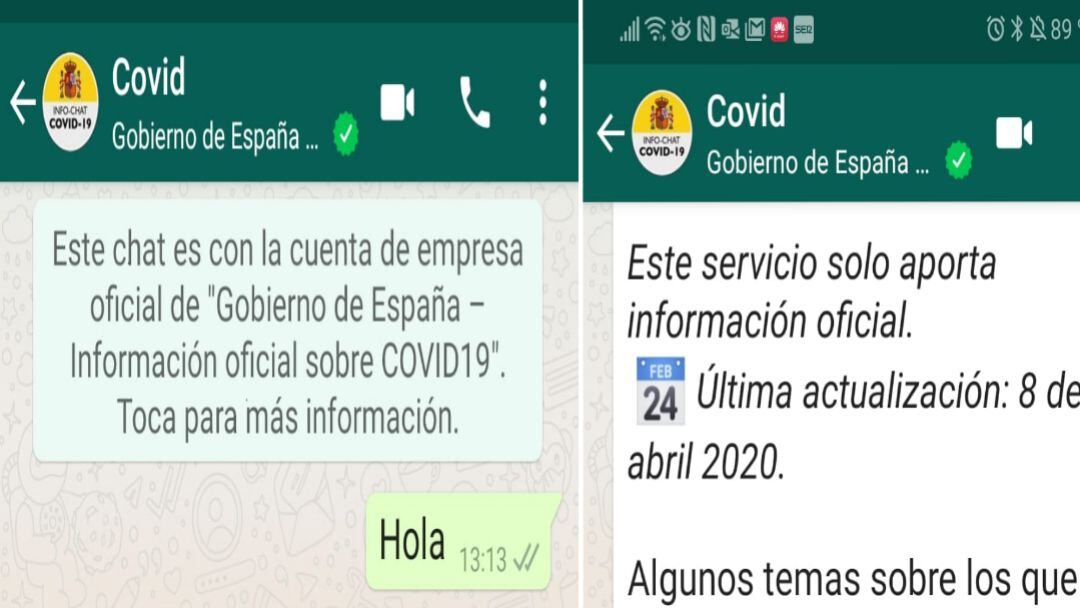 El Gobierno ha puesto en marcha un sistema de comunicación vía WhatsApp para informar sobre el coronavirus.