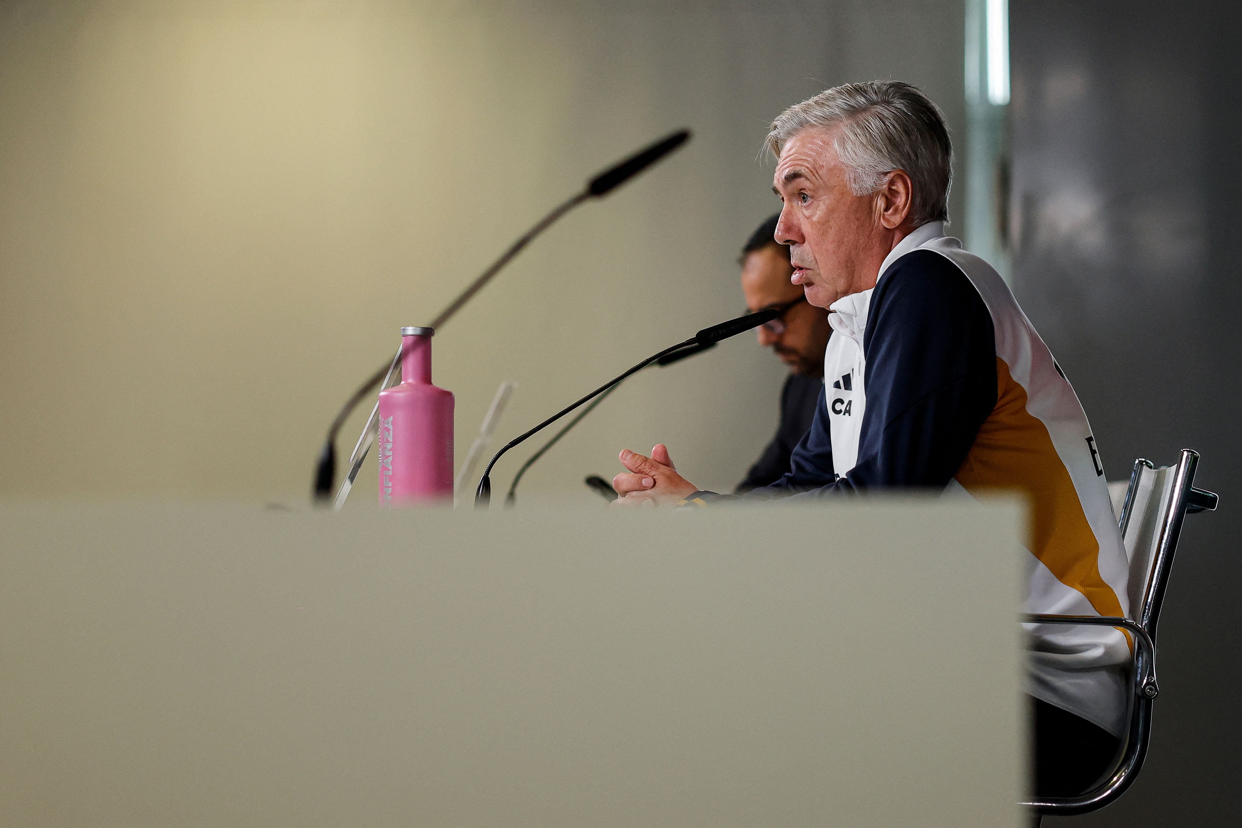 Ancelotti, en una rueda de prensa de esta temporada.