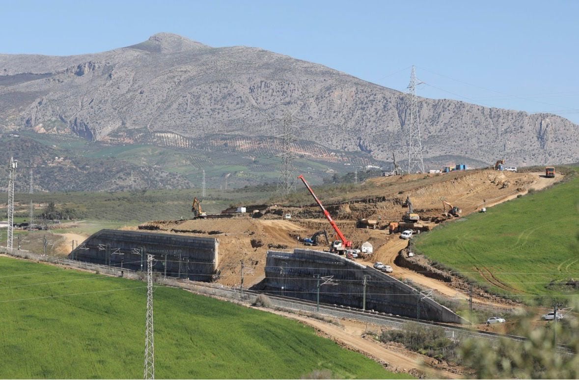 Situación de las obras del AVE en Álora