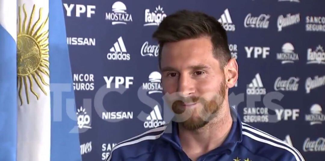 Messi, durante la entrevista con TyC Sports