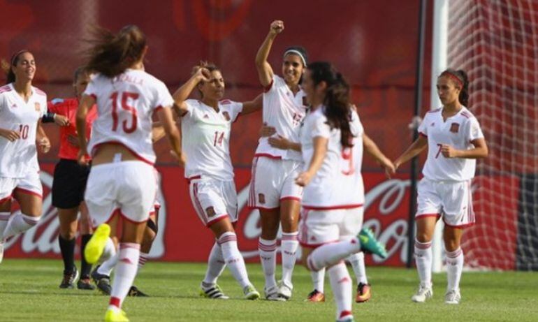 Las jugadoras españolas en el partido previo a los cuartos de final