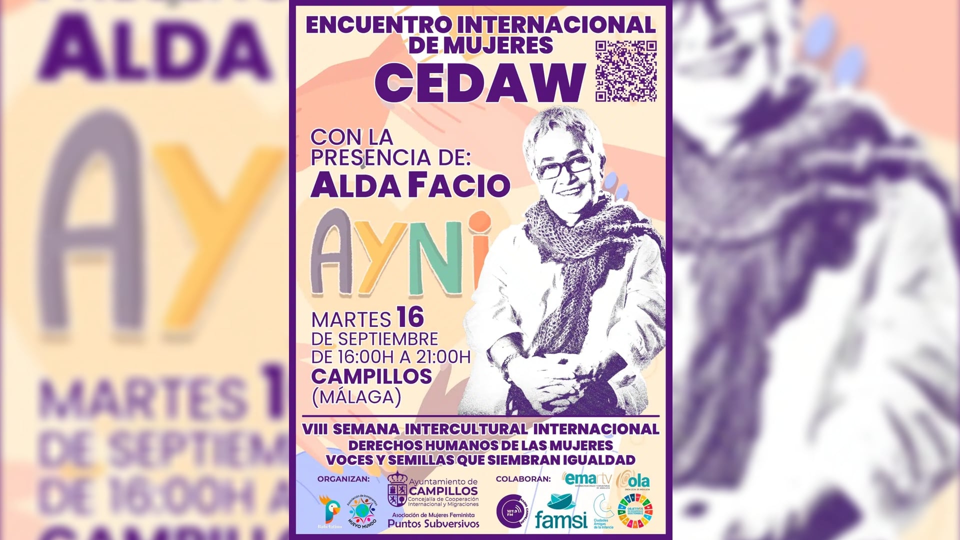 Cartel del encuentro Internacional de Mujeres CEDAW que tendrá lugar en Campillos