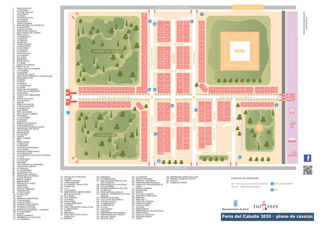 Plano de la Feria del Caballo de Jerez 2020