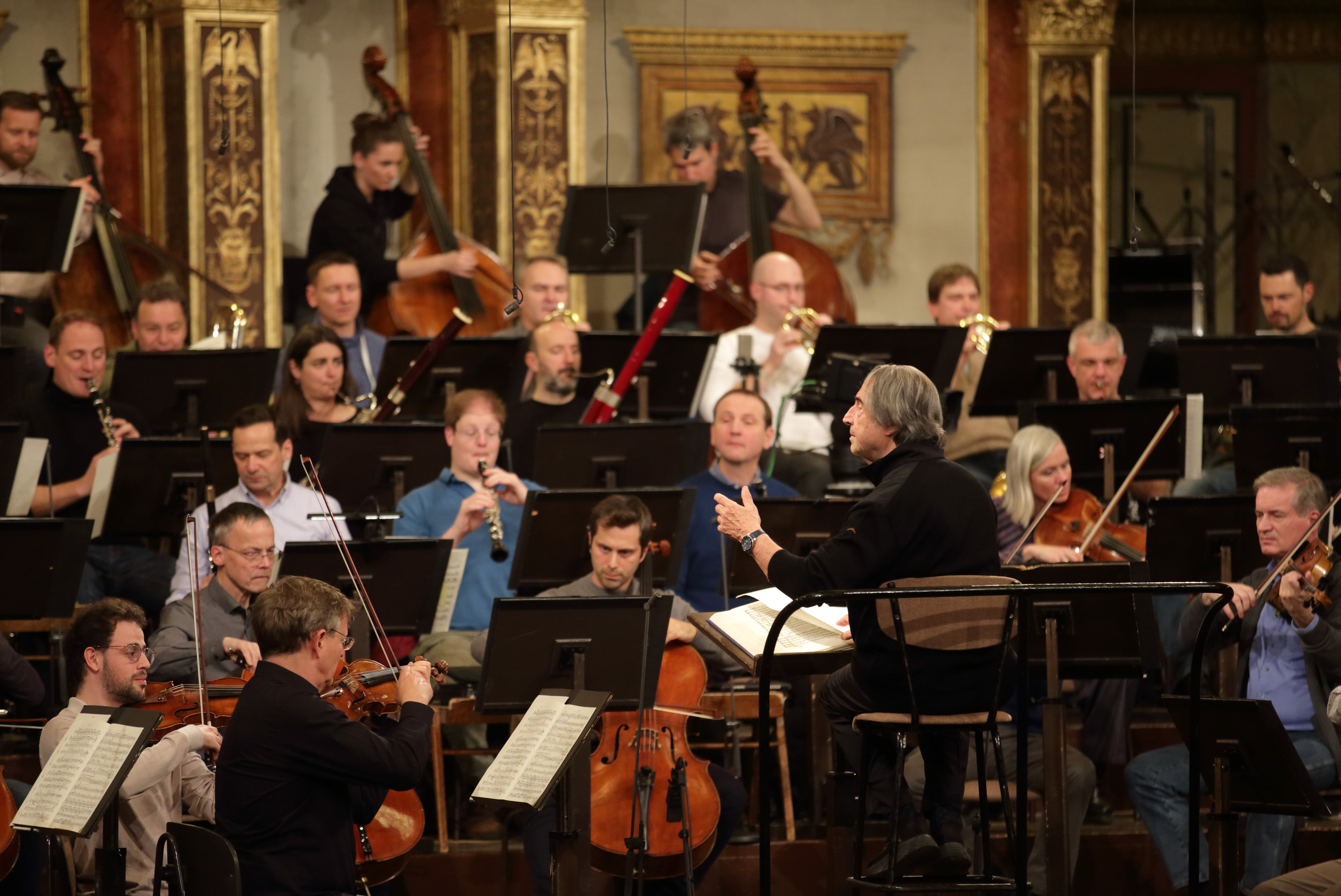 Riccardo Muti durante un ensayo del Concierto de Año Nuevo de Viena