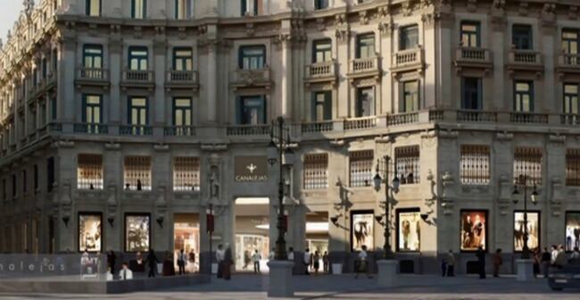 Algunos de los edificios más emblemáticos de la plaza de Canalejas.