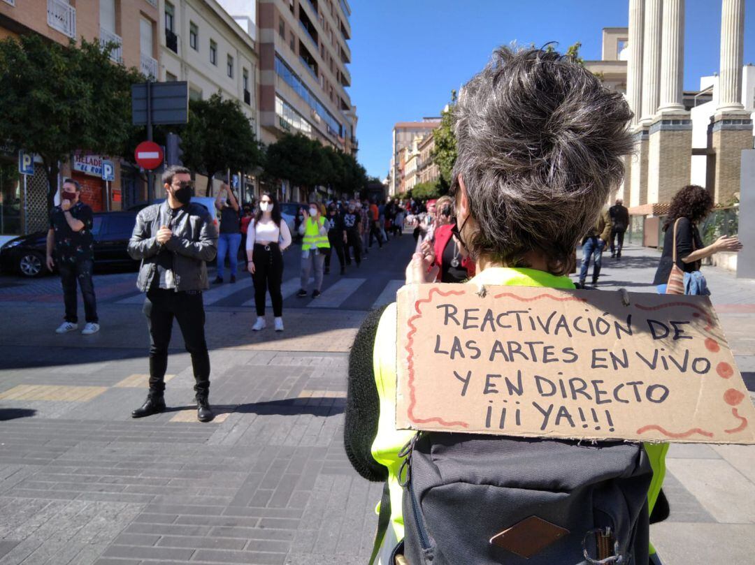 Protesta en Córdoba para pedir la reactivación del sector de la cultura 