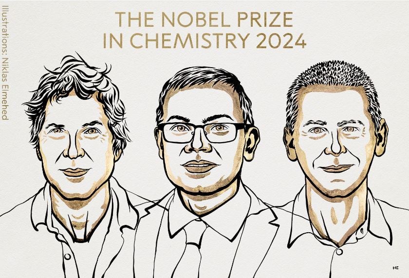 David Baker, Demis Hassabis y John M. Jumper ganan el premio Nobel de Química 2024 por sus diseños de proteínas para tratamientos médicos