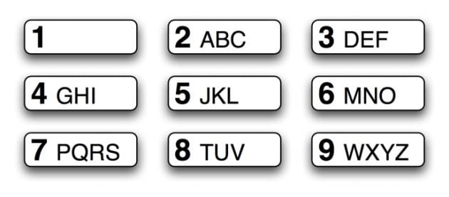 El antiguo teclado T9.