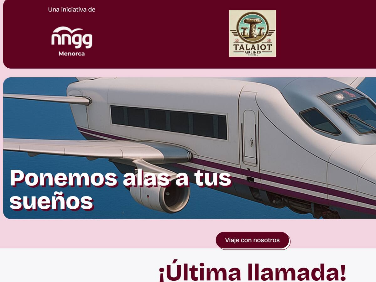 Noves Generacions de Menorca inicia una campanya per denunciar la manca de vols amb Madrid