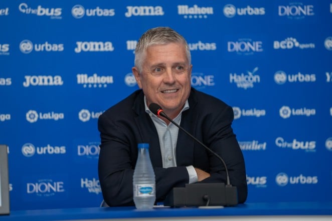 Jeff Luhnow, nuevo presidente del CD Leganés, durante la rueda de prensa en la que se ha explicado la venta del club