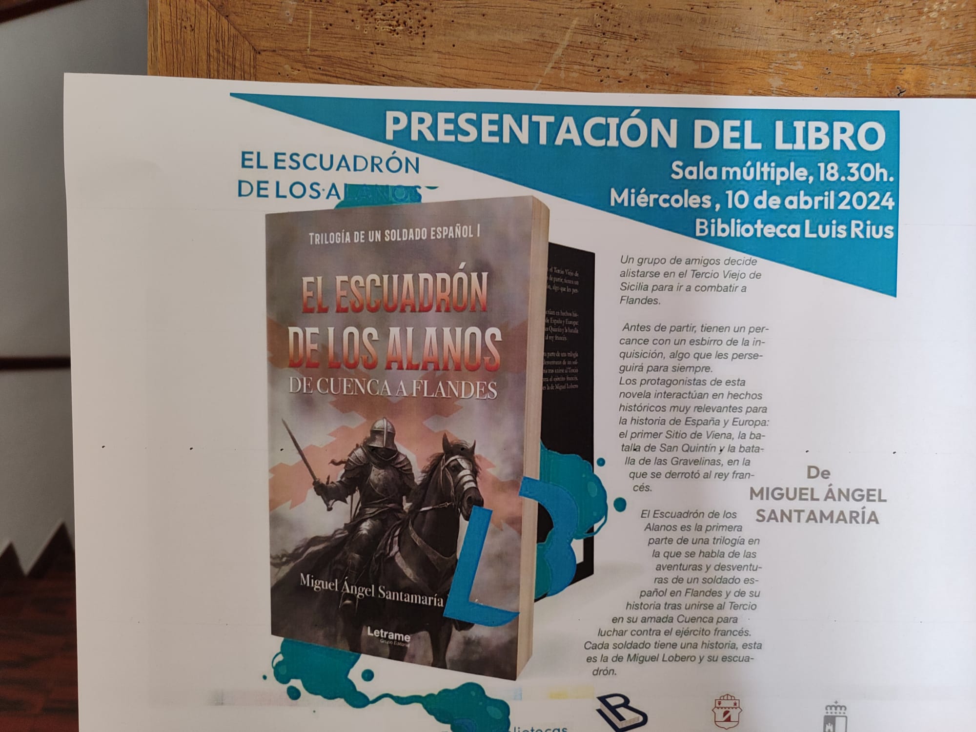 Presentación de la novela &quot;El Escuadrón de los Alanos&quot; de Miguel Angel Santamaría