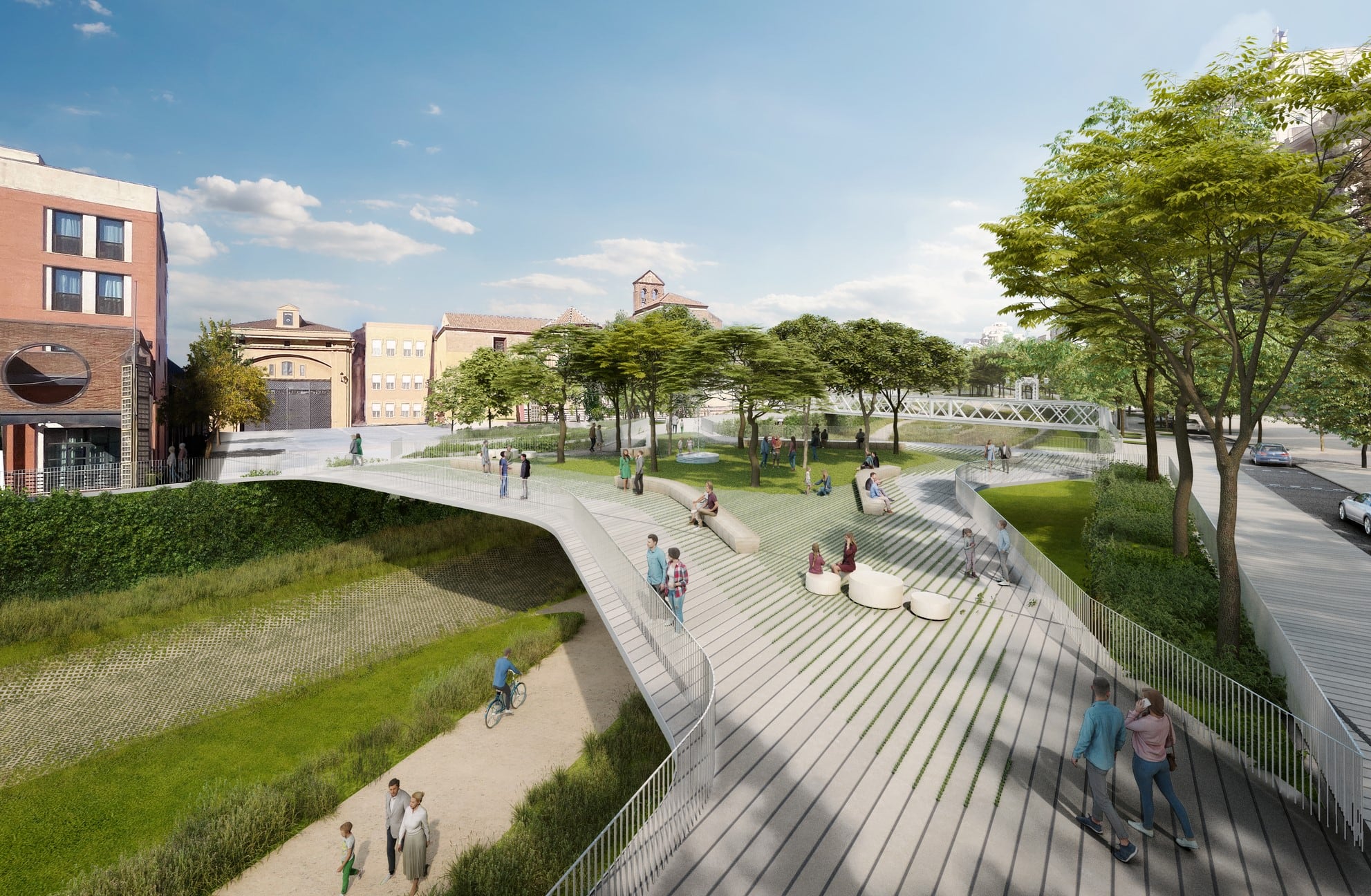 Recreación del avance del anteproyecto sobre el río Guadalmedina (Ayuntamiento de Málaga)