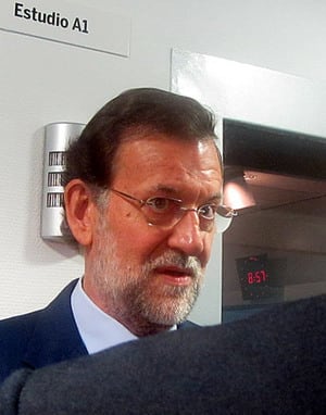 Mariano Rajoy, minutos antes de entrar al estudio para ser entrevistado por Carles Francino