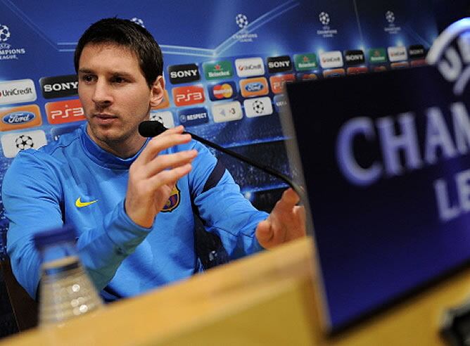 Messi, durante la rueda de prensa