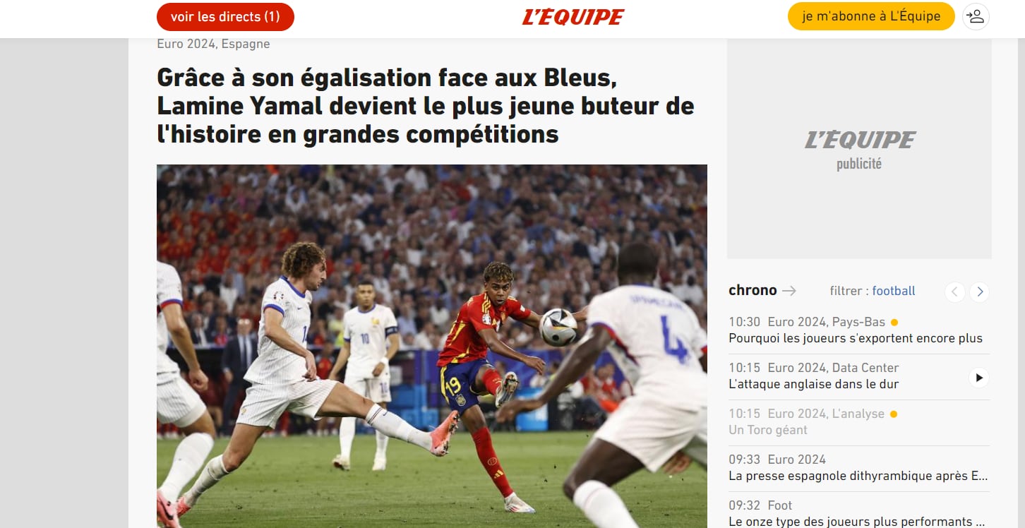 L&#039;Equipe analiza a Lamine Yamal.