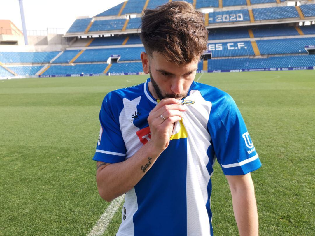 Raúl Ruiz en su presentación como jugador del Hércules en el mercado de invierno de la pasada temporada