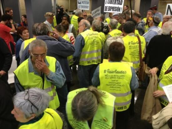 Els iaioflautes en una protesta anterior