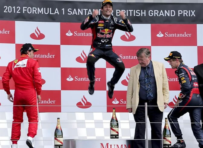 Alonso, Webber y Vettel, en el podio