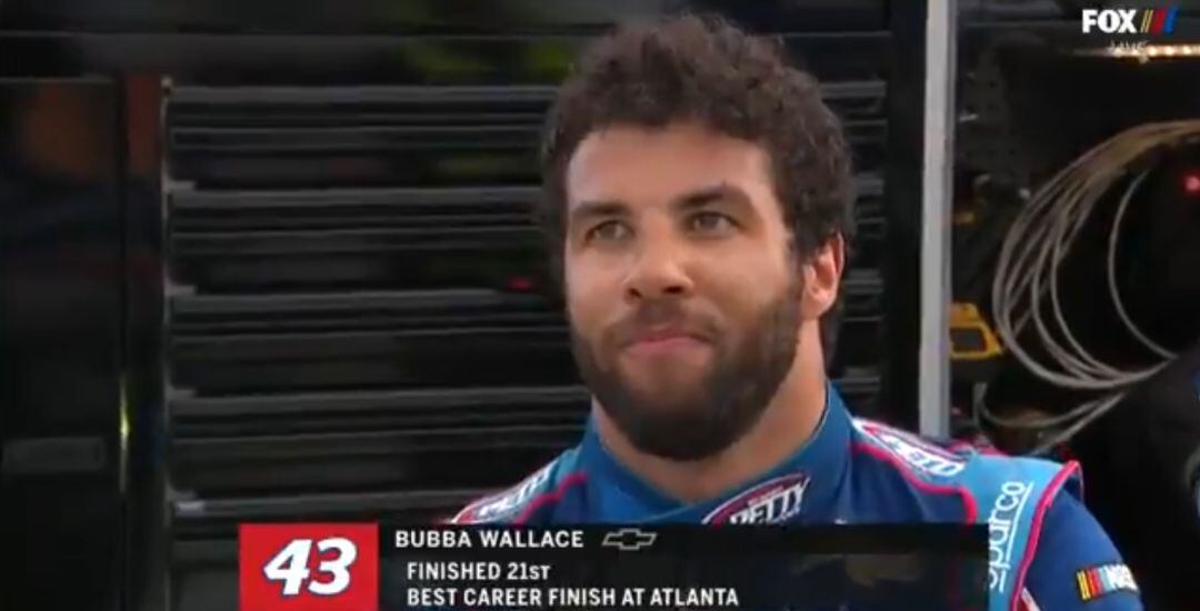 Bubba Wallace, al comienzo de la entrevista