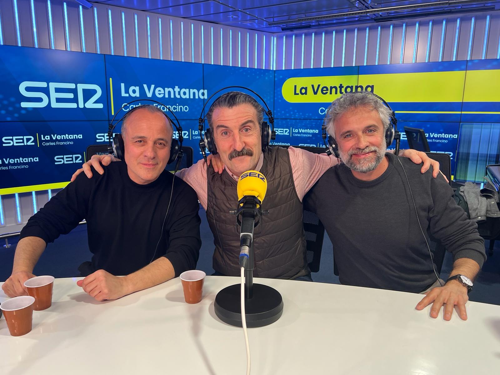 Javier Gutiérrez, Luis Zahera y Pau Durá, actores y director de &#039;Pajaros&#039;, en La Ventana