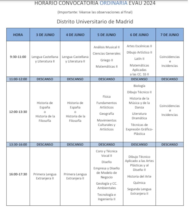 Calendario EvAU 2024