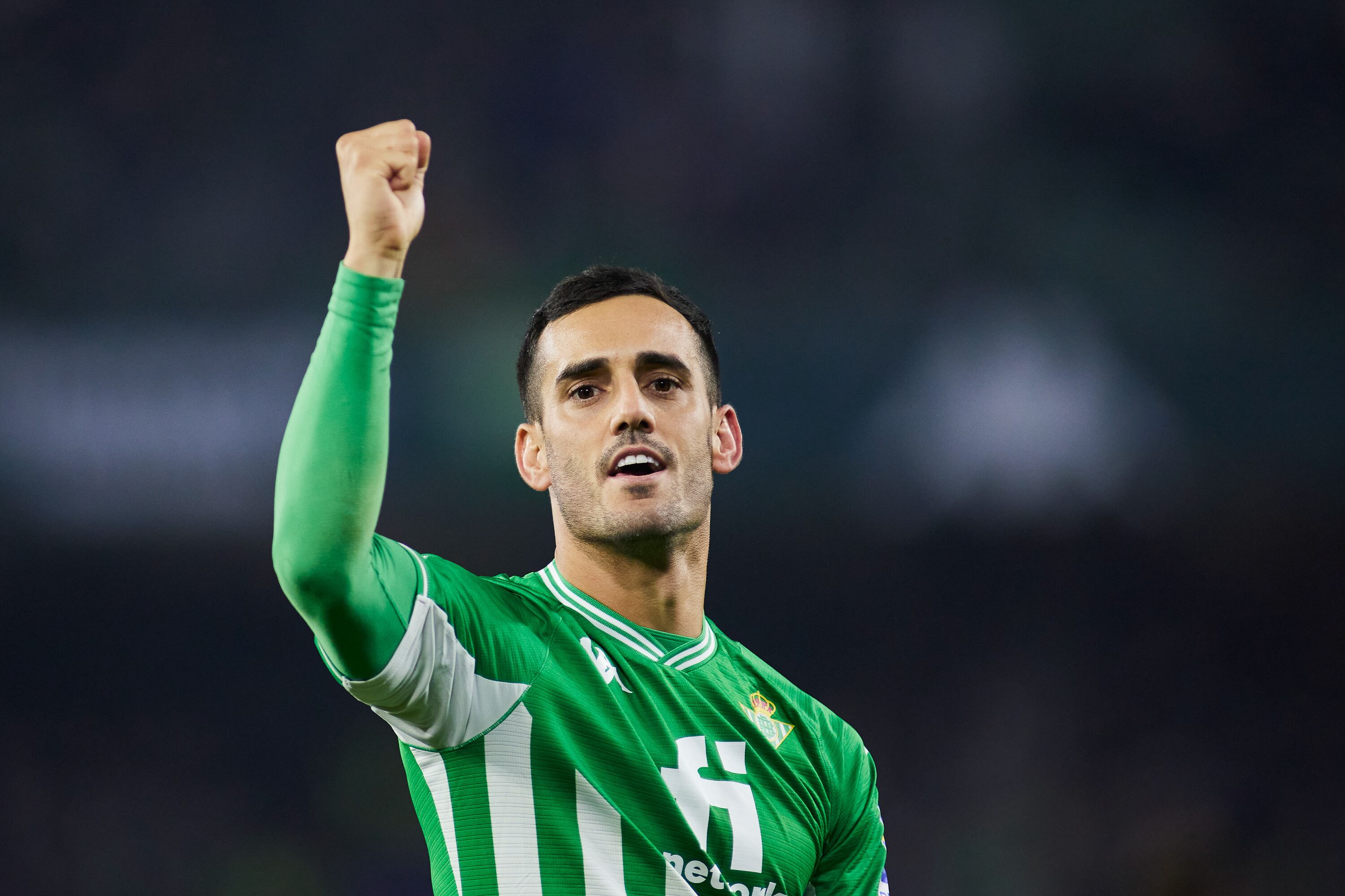 SEVILLA, SPAIN - JANUARY 18: Juan Miguel "Juanmi" Jimenez of Real Betis celebrates a goal during the spanish league, La Liga Santander, football match played between Real Betis and Deportivo Alaves at Benito Villamarin stadium on January 18, 2022, in Sevilla, Spain. (Photo By Joaquin Corchero/Europa Press via Getty Images)