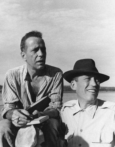 Humphrey Bogart y John Huston, actor y director de La reina de África