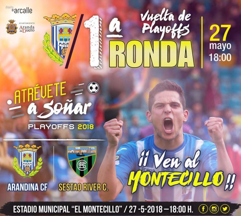 Este es el cartel con el que la Arandina promociona el duelo del próximo domingo.