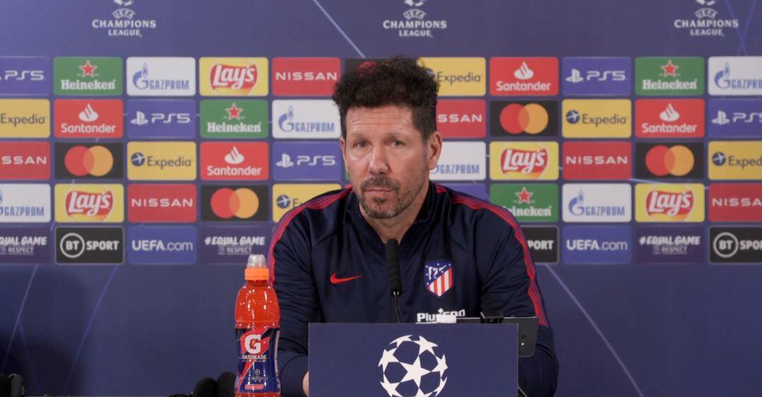 Simeone, entrenador del Atlético de Madrid, en rueda de prensa.