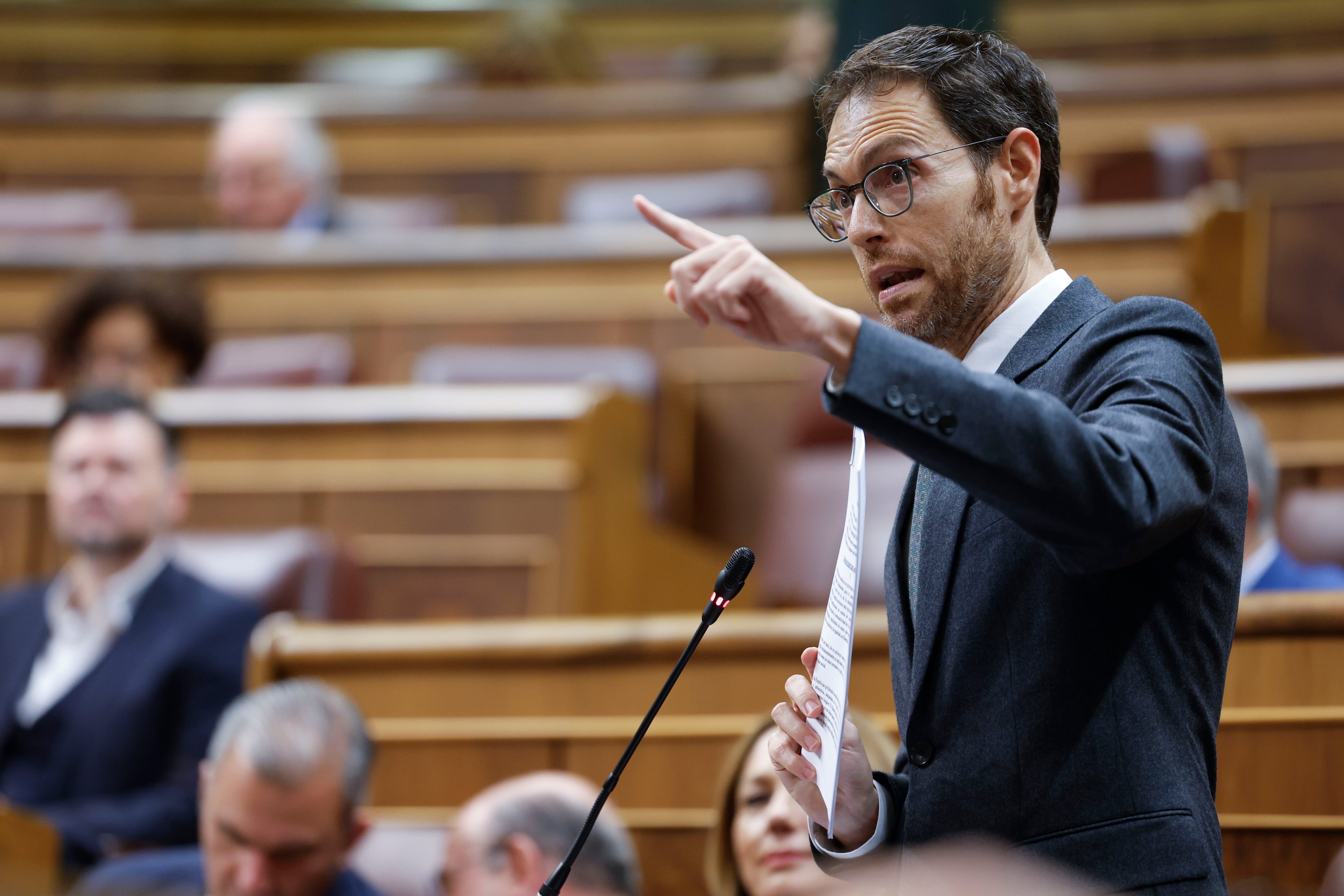 El diputado del PP Sergio Sayas durante una sesión de control