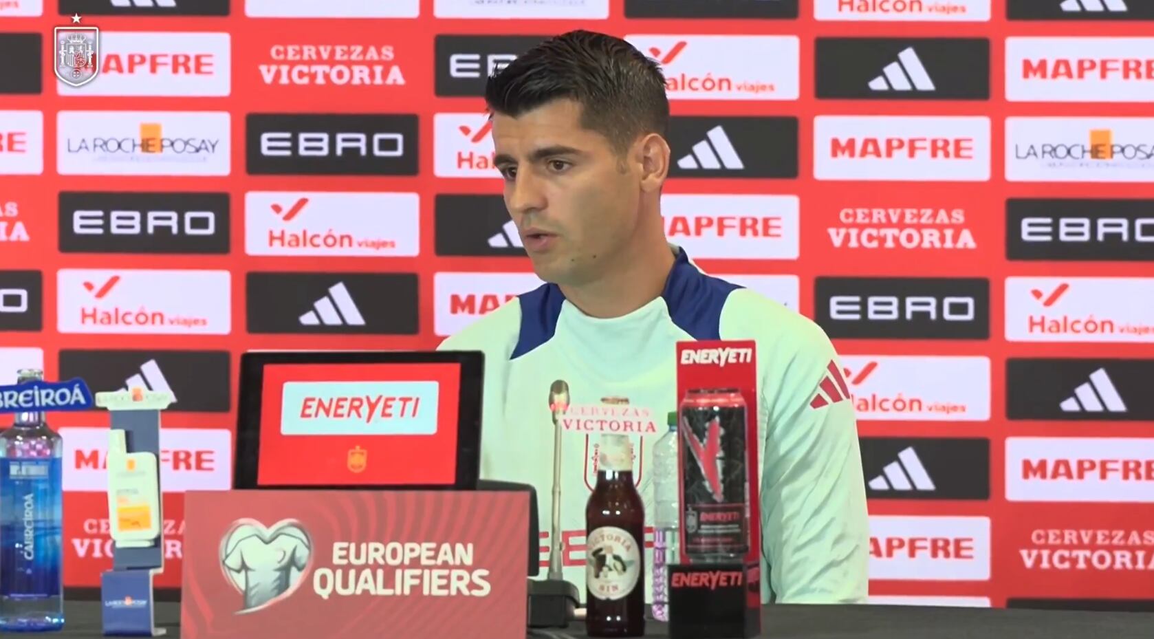 Álvaro Morata, en rueda de prensa con la Selección