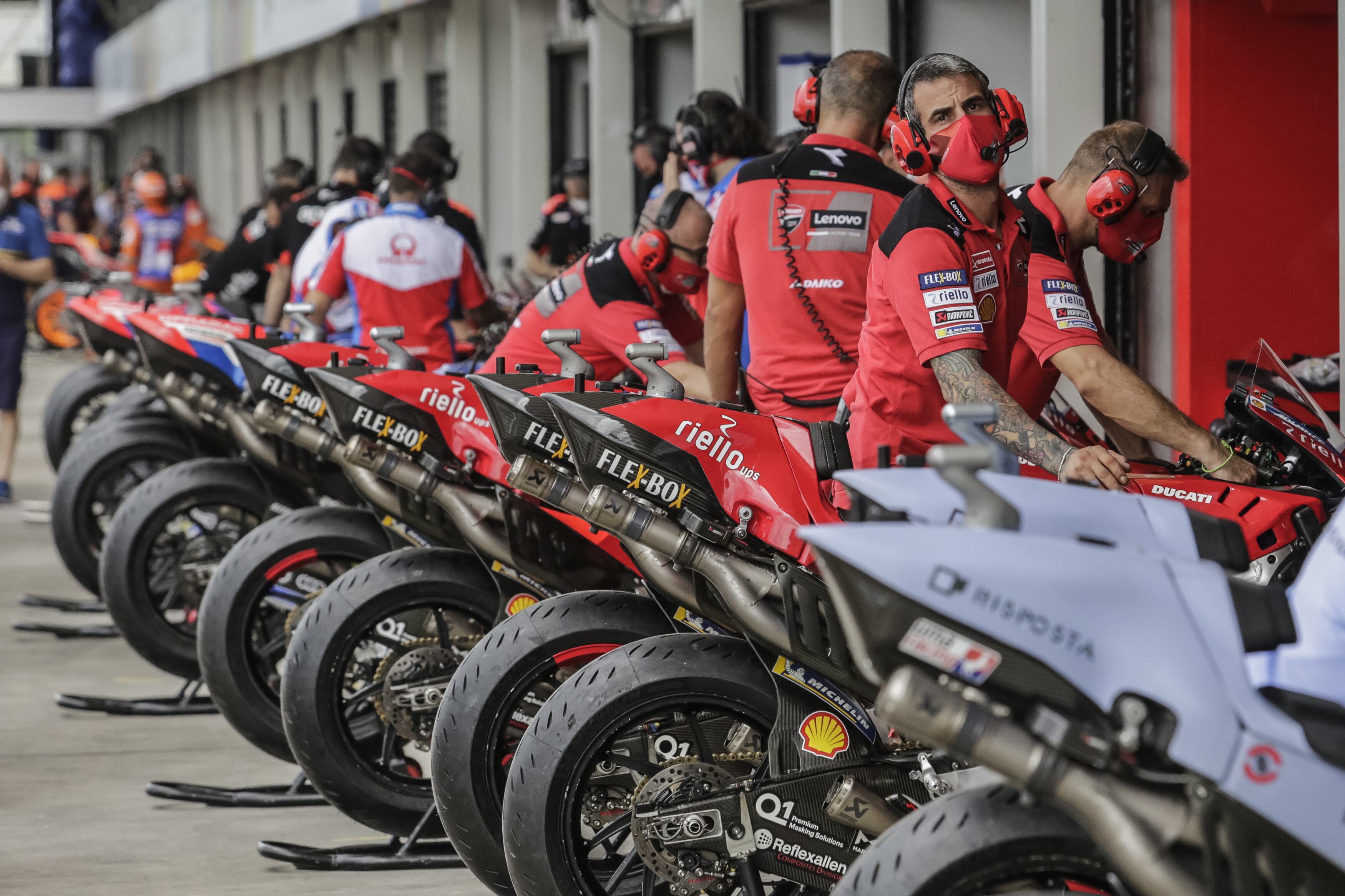 Motos del equipo Ducati durante el GP de Indonesia