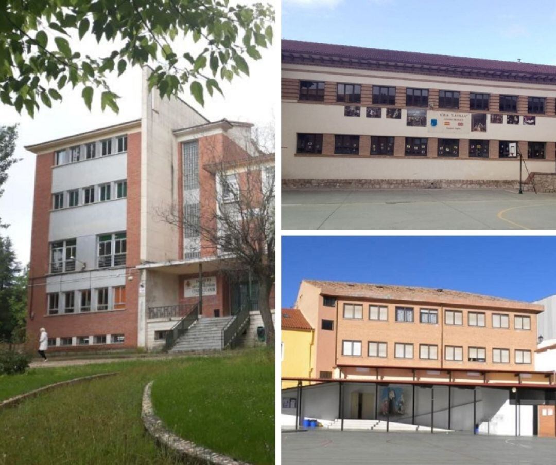 El instituto Conde Lucanor -izq- y los colegios La Villa -derecha arriba- y La Inmaculada.